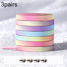 Load image into Gallery viewer, 3pairs Elastic No Tie Shoelaces Metal Lock Dazzling Color Laces