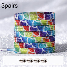 Load image into Gallery viewer, 3pairs Elastic No Tie Shoelaces Metal Lock Dazzling Color Laces