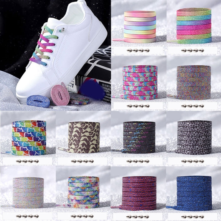 3pairs Elastic No Tie Shoelaces Metal Lock Dazzling Color Laces