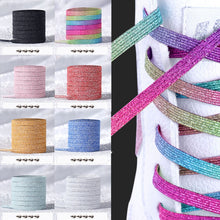 Load image into Gallery viewer, 3pairs Elastic No Tie Shoelaces Metal Lock Dazzling Color Laces