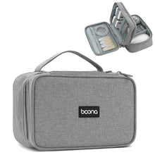 Load image into Gallery viewer, Baona Multifunctional Earphone Data Cable Digital Storage Bag, Spec:, Single-layer (Gray), Single-layer (Black), 2-layer (Gray), 2-layer (Black), Single-Layer Box (Gray), Single-Layer Box (Black), 2-layer Box (Gray), 2-layer Box (Black), XL (Gray)     ...
