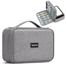 Load image into Gallery viewer, Baona Multifunctional Earphone Data Cable Digital Storage Bag, Spec:, Single-layer (Gray), Single-layer (Black), 2-layer (Gray), 2-layer (Black), Single-Layer Box (Gray), Single-Layer Box (Black), 2-layer Box (Gray), 2-layer Box (Black), XL (Gray)     ...