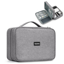Load image into Gallery viewer, Baona Multifunctional Earphone Data Cable Digital Storage Bag, Spec:, Single-layer (Gray), Single-layer (Black), 2-layer (Gray), 2-layer (Black), Single-Layer Box (Gray), Single-Layer Box (Black), 2-layer Box (Gray), 2-layer Box (Black), XL (Gray)     ...