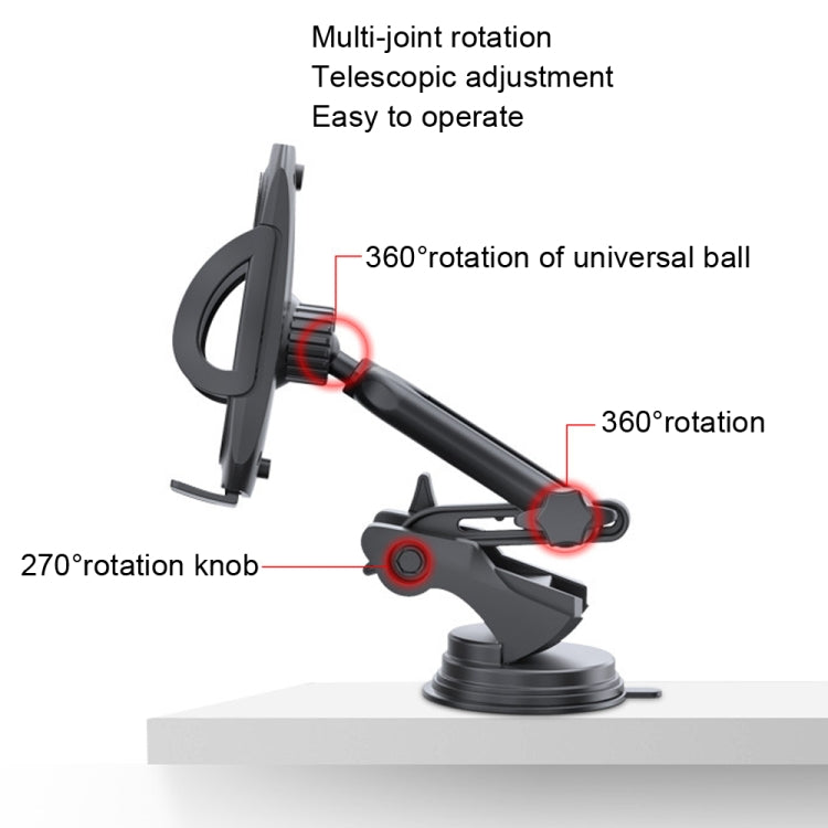 Yesido C111 Double Pole Rotating Telescopic Arm Car Bracket, Double Pole Rotating