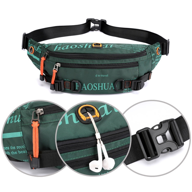 HAOSHUAI 5132 Outdoor Men Waist Bag Sports Running Chest Bag, 5132 Camouflage, 5132 Dark Blue, 5132 Black, 5132 Army Green, 5132 Dark Green