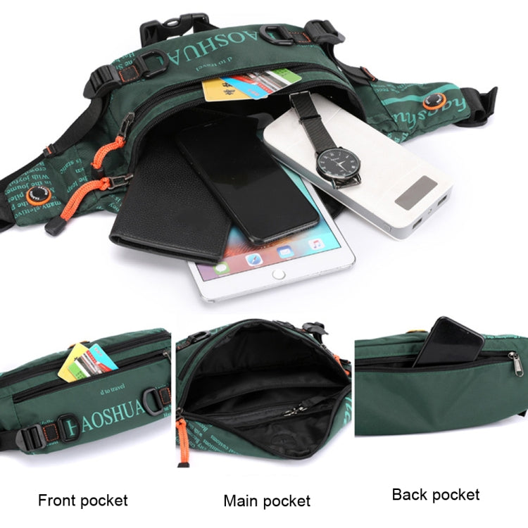 HAOSHUAI 5132 Outdoor Men Waist Bag Sports Running Chest Bag, 5132 Camouflage, 5132 Dark Blue, 5132 Black, 5132 Army Green, 5132 Dark Green