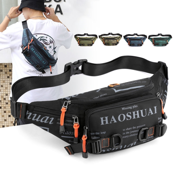 HAOSHUAI 5135 Outdoor Men Waist Bag Waterproof Nylon Cloth Men Bag, 5135 Dark Blue, 5135 Black, 5135 Army Green, 5135 Dark Green, 5135 Camouflage