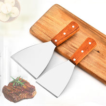 Load image into Gallery viewer, 2pcs Stainless Steel Pizza and Steak Shovel Wooden Handle Slanted Shovel Kitchen Tool, S, L