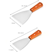 Load image into Gallery viewer, 2pcs Stainless Steel Pizza and Steak Shovel Wooden Handle Slanted Shovel Kitchen Tool, S, L