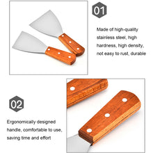 Load image into Gallery viewer, 2pcs Stainless Steel Pizza and Steak Shovel Wooden Handle Slanted Shovel Kitchen Tool, S, L