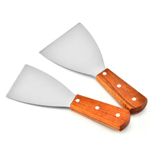 Load image into Gallery viewer, 2pcs Stainless Steel Pizza and Steak Shovel Wooden Handle Slanted Shovel Kitchen Tool, S, L