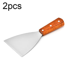 Load image into Gallery viewer, 2pcs Stainless Steel Pizza and Steak Shovel Wooden Handle Slanted Shovel Kitchen Tool, S, L