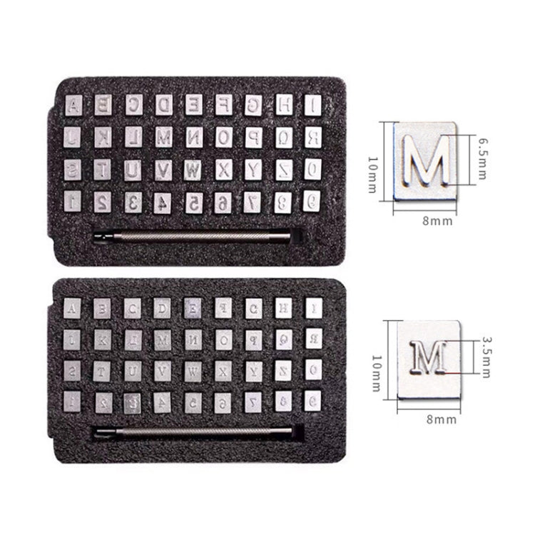 36 In 1 Leather English Print Punch Digital Seal Craft Leather Carving Tools, Size:, 3.5mm 36 In 1, 6.5mm 36 In 1