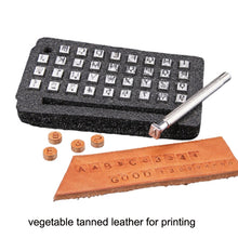 Load image into Gallery viewer, 36 In 1 Leather English Print Punch Digital Seal Craft Leather Carving Tools, Size:, 3.5mm 36 In 1, 6.5mm 36 In 1