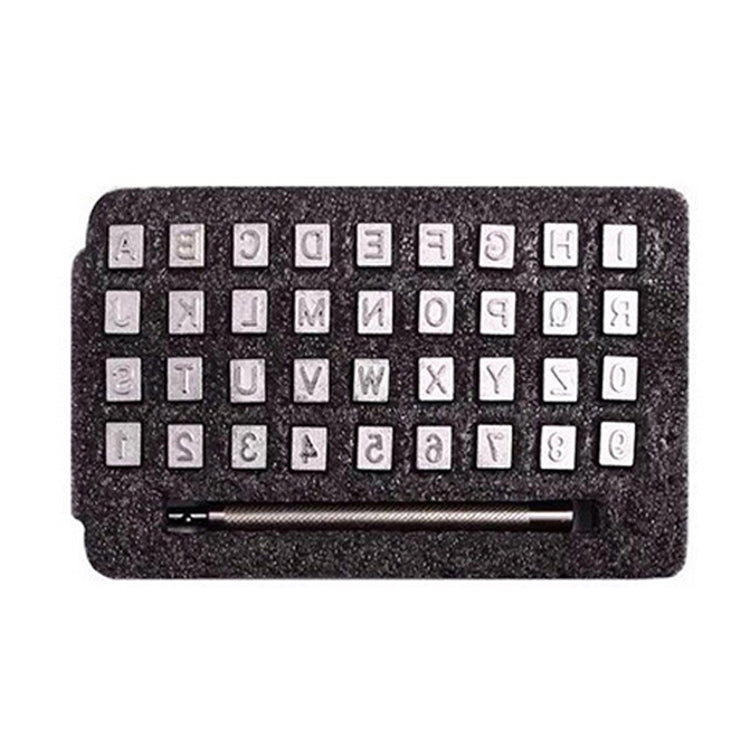 36 In 1 Leather English Print Punch Digital Seal Craft Leather Carving Tools, Size:, 3.5mm 36 In 1, 6.5mm 36 In 1