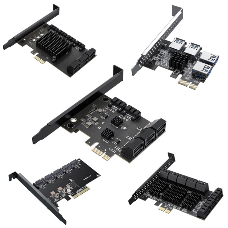 SATA3.0 Rotary Card Computer Desktop Solid State Hard Disk, Style:, PCIE X4 To 5 Ports, PCIE X1 To 8 Ports, PCIE X1 To 10 Ports, PCIE X1 To 16 Ports, PCI-E1 To 4