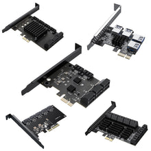Load image into Gallery viewer, SATA3.0 Rotary Card Computer Desktop Solid State Hard Disk, Style:, PCIE X4 To 5 Ports, PCIE X1 To 8 Ports, PCIE X1 To 10 Ports, PCIE X1 To 16 Ports, PCI-E1 To 4