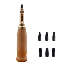Load image into Gallery viewer, 6 In 1 Automatic Belt Punch Punching Multi-scalp Anechoic Belt Punch, Wood Color, Black