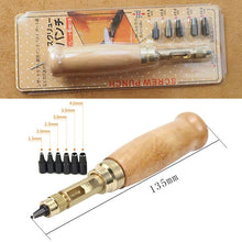 Load image into Gallery viewer, 6 In 1 Automatic Belt Punch Punching Multi-scalp Anechoic Belt Punch, Wood Color, Black