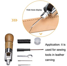 Load image into Gallery viewer, Leather Hand Seam Sewing Machine DIY Leather Carving Stitching Tool Device, A, B