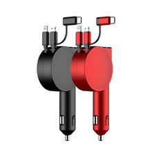 Load image into Gallery viewer, 3 In 1 40W Fast Charging Dual Cable Retractable Car Charger, 40W