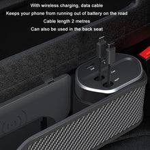 Load image into Gallery viewer, Car Seat Clip Organizer Multifunctional Car Charger, Specification:, Carbon Fiber, Wireless Charge