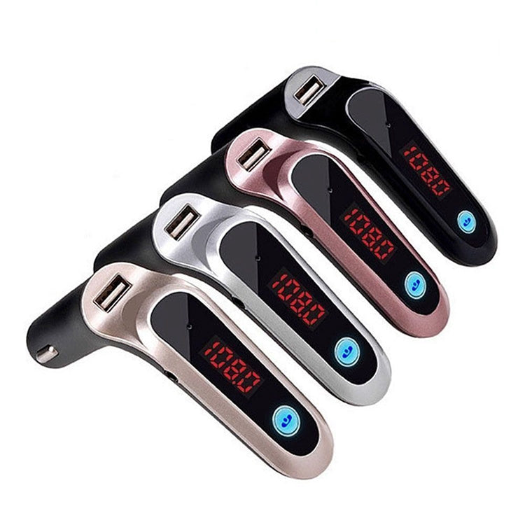 S7 Smart Digital Display Music Player Calling Car Charger, S7 Black, S7 Silver, S7 Gold, S7 Rose Gold