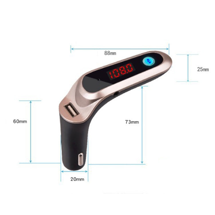 S7 Smart Digital Display Music Player Calling Car Charger, S7 Black, S7 Silver, S7 Gold, S7 Rose Gold