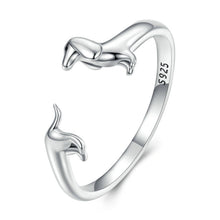 Load image into Gallery viewer, Sterling Silver S925 Dachshund Cute Open Ring, SCR894