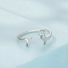 Load image into Gallery viewer, Sterling Silver S925 Dachshund Cute Open Ring, SCR894