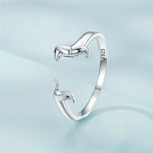 Load image into Gallery viewer, Sterling Silver S925 Dachshund Cute Open Ring, SCR894