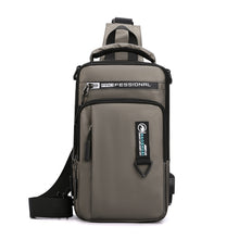 Load image into Gallery viewer, HAOSHUAI 1100-17 Men Chest Bag Casual Shoulder Bag USB Charging Chest Bag