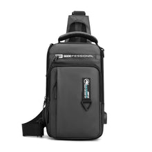 Load image into Gallery viewer, HAOSHUAI 1100-17 Men Chest Bag Casual Shoulder Bag USB Charging Chest Bag