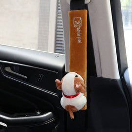 002 Cute Cartoon Thicked Seat Belt Anti-Strangled Protective Cushion, Length:, 30.5cm (Brown Dog), 30.5cm (Beige Dog), 30.5cm (Gray Cat), 30.5cm (Pink Cat), 30.5cm (Gray Fox), 30.5cm (Bear), 23cm (Brown Dog), 23cm (Beige Dog), 23cm (Gray Cat)          ...