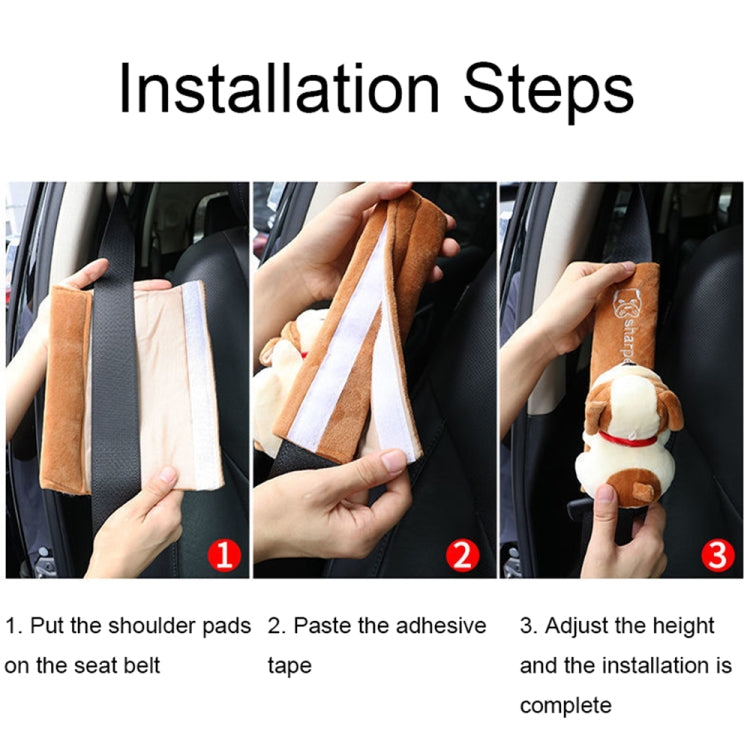 002 Cute Cartoon Thicked Seat Belt Anti-Strangled Protective Cushion, Length:, 30.5cm (Brown Dog), 30.5cm (Beige Dog), 30.5cm (Gray Cat), 30.5cm (Pink Cat), 30.5cm (Gray Fox), 30.5cm (Bear), 23cm (Brown Dog), 23cm (Beige Dog), 23cm (Gray Cat)          ...