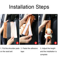 Load image into Gallery viewer, 002 Cute Cartoon Thicked Seat Belt Anti-Strangled Protective Cushion, Length:, 30.5cm (Brown Dog), 30.5cm (Beige Dog), 30.5cm (Gray Cat), 30.5cm (Pink Cat), 30.5cm (Gray Fox), 30.5cm (Bear), 23cm (Brown Dog), 23cm (Beige Dog), 23cm (Gray Cat)          ...