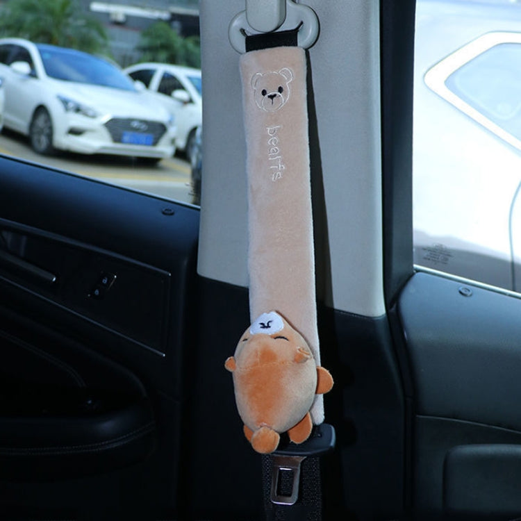 002 Cute Cartoon Thicked Seat Belt Anti-Strangled Protective Cushion, Length:, 30.5cm (Brown Dog), 30.5cm (Beige Dog), 30.5cm (Gray Cat), 30.5cm (Pink Cat), 30.5cm (Gray Fox), 30.5cm (Bear), 23cm (Brown Dog), 23cm (Beige Dog), 23cm (Gray Cat)          ...