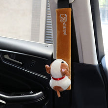Load image into Gallery viewer, 002 Cute Cartoon Thicked Seat Belt Anti-Strangled Protective Cushion, Length:, 30.5cm (Brown Dog), 30.5cm (Beige Dog), 30.5cm (Gray Cat), 30.5cm (Pink Cat), 30.5cm (Gray Fox), 30.5cm (Bear), 23cm (Brown Dog), 23cm (Beige Dog), 23cm (Gray Cat)          ...