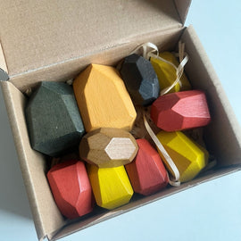 Children Early Teachings Stack Stone Building Blocks Wood Stack Stone Toys