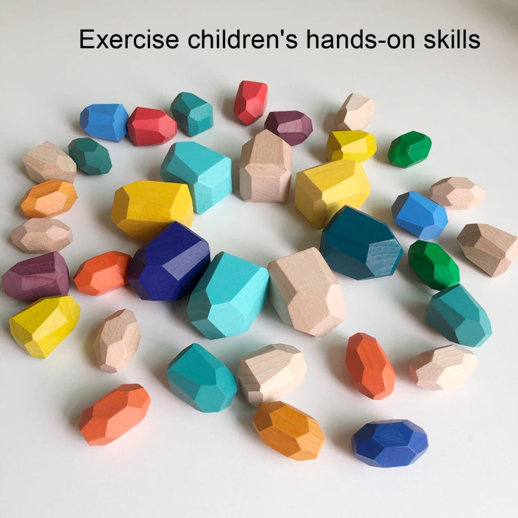 Children Early Teachings Stack Stone Building Blocks Wood Stack Stone Toys