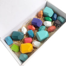 Load image into Gallery viewer, Children Early Teachings Stack Stone Building Blocks Wood Stack Stone Toys
