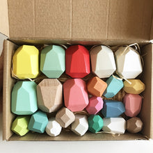 Load image into Gallery viewer, Children Early Teachings Stack Stone Building Blocks Wood Stack Stone Toys