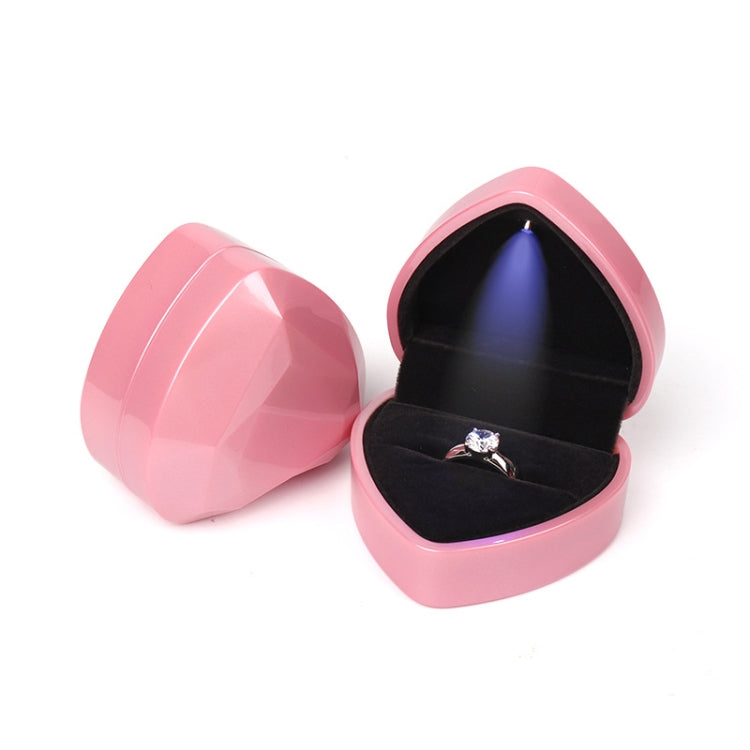 017015-20 Heart-shaped LED Light Ring Necklace Storage Box without Jewelry, Spec:, Ring(White), Pendant(Pink), Ring(Red), Ring(Gold), Ring(Blue), Ring(Black), Ring(Pink), Pendant(White), Pendant(Red), Pendant(Gold), Pendant(Blue), Pendant(Black)
