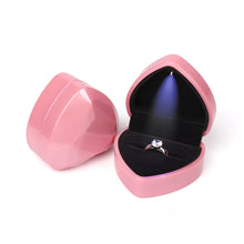 Load image into Gallery viewer, 017015-20 Heart-shaped LED Light Ring Necklace Storage Box without Jewelry, Spec:, Ring(White), Pendant(Pink), Ring(Red), Ring(Gold), Ring(Blue), Ring(Black), Ring(Pink), Pendant(White), Pendant(Red), Pendant(Gold), Pendant(Blue), Pendant(Black)