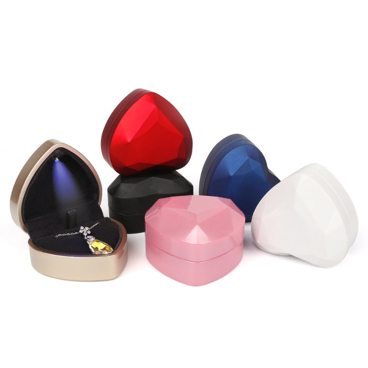 017015-20 Heart-shaped LED Light Ring Necklace Storage Box without Jewelry, Spec:, Ring(White), Pendant(Pink), Ring(Red), Ring(Gold), Ring(Blue), Ring(Black), Ring(Pink), Pendant(White), Pendant(Red), Pendant(Gold), Pendant(Blue), Pendant(Black)