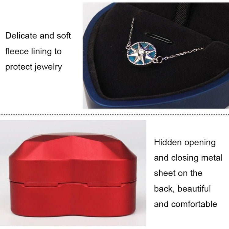 017015-20 Heart-shaped LED Light Ring Necklace Storage Box without Jewelry, Spec:, Ring(White), Pendant(Pink), Ring(Red), Ring(Gold), Ring(Blue), Ring(Black), Ring(Pink), Pendant(White), Pendant(Red), Pendant(Gold), Pendant(Blue), Pendant(Black)