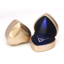 Load image into Gallery viewer, 017015-20 Heart-shaped LED Light Ring Necklace Storage Box without Jewelry, Spec:, Ring(White), Pendant(Pink), Ring(Red), Ring(Gold), Ring(Blue), Ring(Black), Ring(Pink), Pendant(White), Pendant(Red), Pendant(Gold), Pendant(Blue), Pendant(Black)