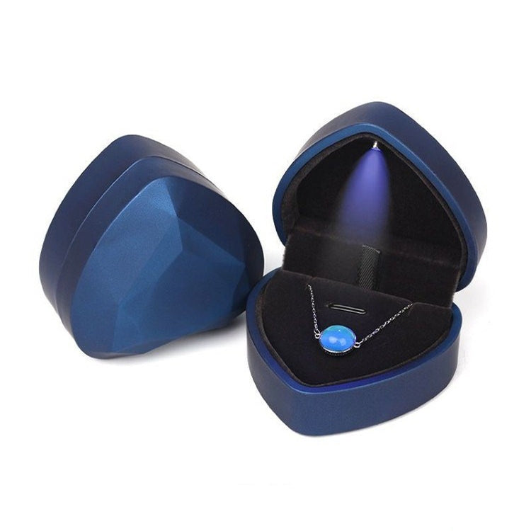 017015-20 Heart-shaped LED Light Ring Necklace Storage Box without Jewelry, Spec:, Ring(White), Pendant(Pink), Ring(Red), Ring(Gold), Ring(Blue), Ring(Black), Ring(Pink), Pendant(White), Pendant(Red), Pendant(Gold), Pendant(Blue), Pendant(Black)