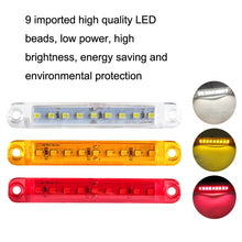 Load image into Gallery viewer, MK-224 10pcs 12-24V Truck Trailer 9LED Side Light Tail Lamp Signal Light, MK-224(Red), MK-224(Yellow), MK-224(White)