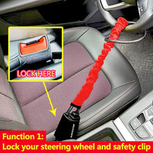 Load image into Gallery viewer, S308 Car Steering Wheel Wire Rope Lock Security Anti-theft Locks, S308 Red, S308 Yellow, S308 Black